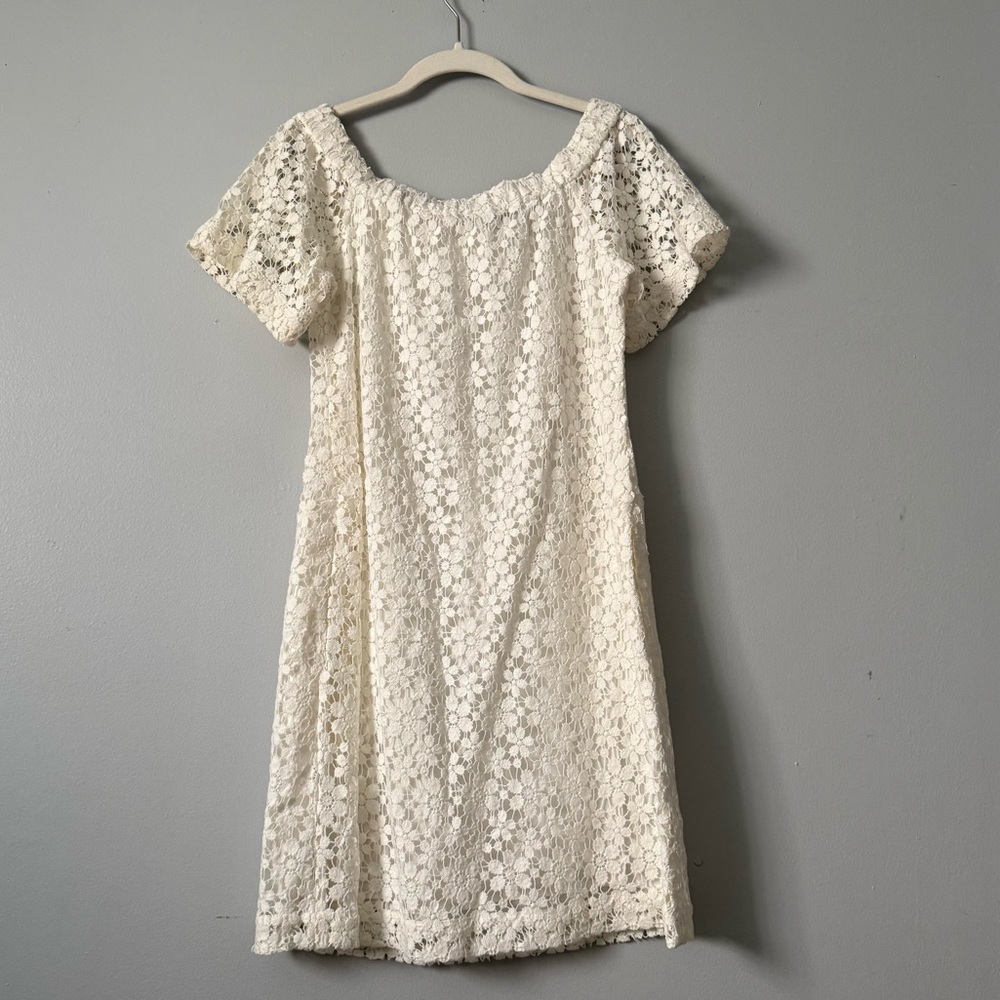 A.L.C. Bolen Crochet Lace Off Shoulder White Mini Dress - Picture 6 of 6